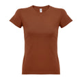 Terrakotta - Front - SOLS Imperial Damen T-Shirt, Kurzarm, Rundhalsausschnitt
