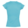 Atollblau - Back - SOLS Moon Damen T-Shirt, Kurzarm, V-Ausschnitt