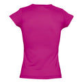 Fuchsia - Side - SOLS Moon Damen T-Shirt, Kurzarm, V-Ausschnitt