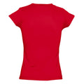 Rot - Side - SOLS Moon Damen T-Shirt, Kurzarm, V-Ausschnitt