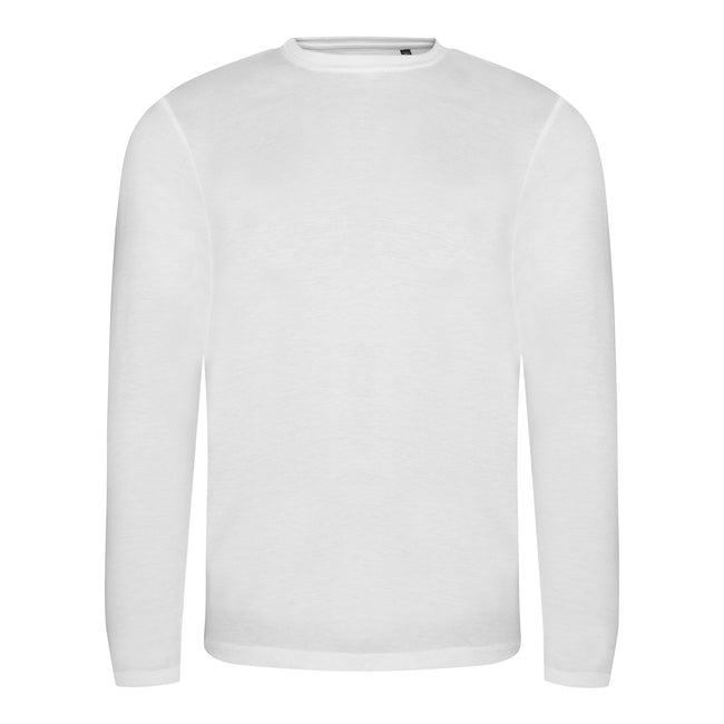 Weiß - Front - AWDis Herren Langarm Tri-Blend T-Shirt