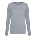 Grau meliert - Front - AWDis Damen Tri-Blend T-Shirt, langärmlig