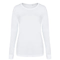 Weiß - Front - AWDis Damen Tri-Blend T-Shirt, langärmlig