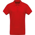 Rot - Front - Kariban Herren Organik Pique Polo Shirt