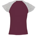 Burgunder-Grau meliert - Back - SOLS Milky Damen T-Shirt, Kurzarm, Rundhalsausschnitt, Kontrastfarben