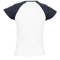 Weiß-Marineblau - Back - SOLS Milky Damen T-Shirt, Kurzarm, Rundhalsausschnitt, Kontrastfarben