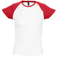 Weiß-Rot - Front - SOLS Milky Damen T-Shirt, Kurzarm, Rundhalsausschnitt, Kontrastfarben