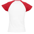 Weiß-Rot - Back - SOLS Milky Damen T-Shirt, Kurzarm, Rundhalsausschnitt, Kontrastfarben