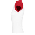 Weiß-Rot - Side - SOLS Milky Damen T-Shirt, Kurzarm, Rundhalsausschnitt, Kontrastfarben