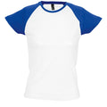 Weiß-Royal - Front - SOLS Milky Damen T-Shirt, Kurzarm, Rundhalsausschnitt, Kontrastfarben