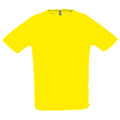 Zitrone - Front - SOLS Herren Sporty Performance T-Shirt, Kurzarm, Rundhals