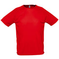 Rot - Front - SOLS Herren Sporty Performance T-Shirt, Kurzarm, Rundhals