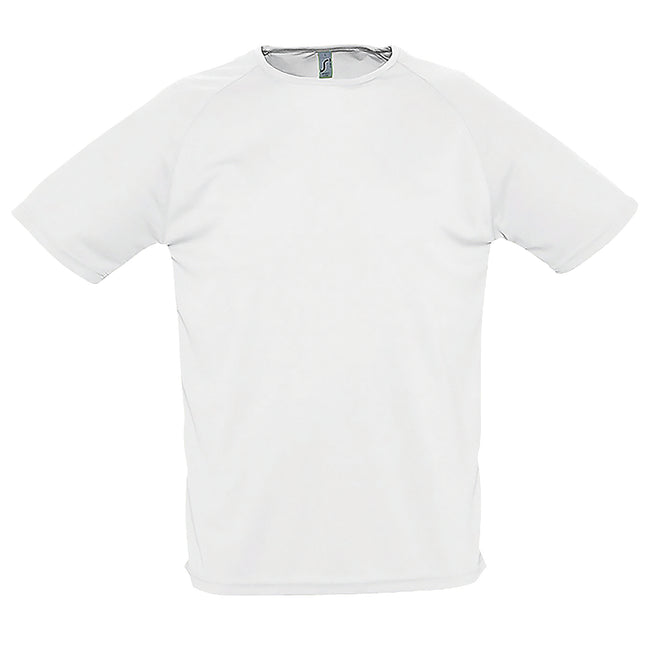 Weiß - Front - SOLS Herren Sporty Performance T-Shirt, Kurzarm, Rundhals