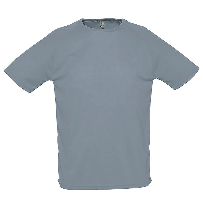 Grau - Front - SOLS Herren Sporty Performance T-Shirt, Kurzarm, Rundhals