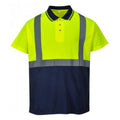 Gelb-Navy - Front - Portwest Mens Hi-Vis Zwei Farbiges Arbeits Polo Shirt