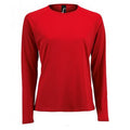Rot - Front - SOLS Damen Performance T-Shirt Sporty, langärmlig