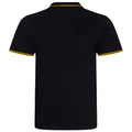 Schwarz-Gelb - Back - AWDis Herren Stretch Tipped Pique Polo Shirt