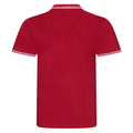 Rot-Weiß - Back - AWDis Herren Stretch Tipped Pique Polo Shirt