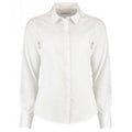 Weiß - Front - Kustom Kit Damen Poplelin-Bluse, langärmlig, tailliert