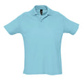 Atollblau - Front - SOLS Herren Summer II Pique Polo-Shirt, Kurzarm