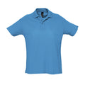 Aqua - Front - SOLS Herren Summer II Pique Polo-Shirt, Kurzarm