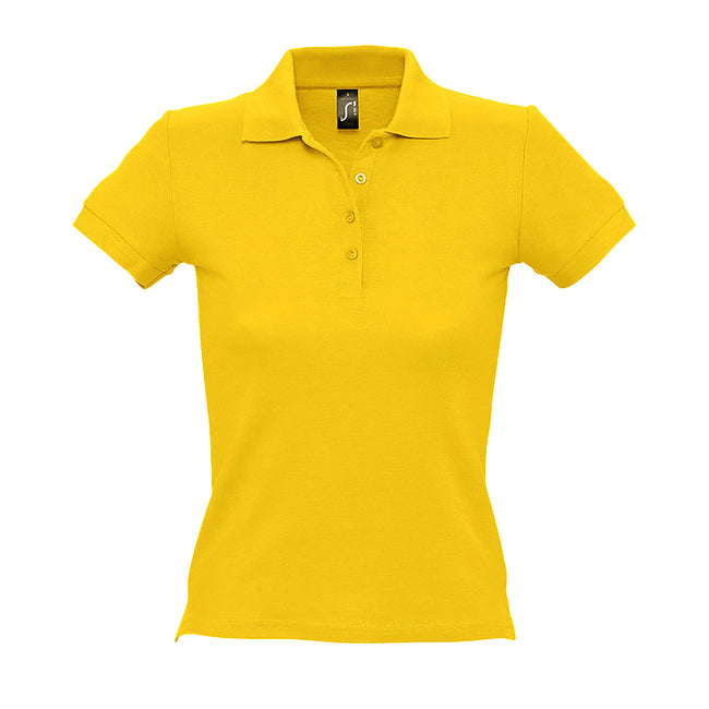 Gold - Front - SOLS People Damen Polo-Shirt, Kurzarm
