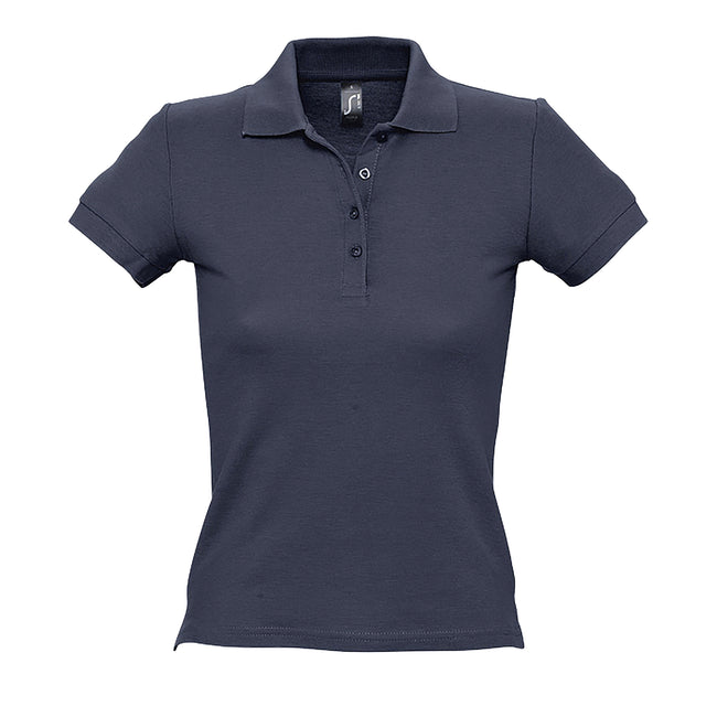 Marineblau - Front - SOLS People Damen Polo-Shirt, Kurzarm
