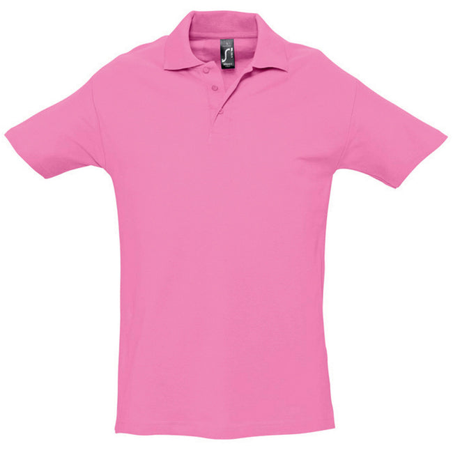Pink - Front - SOLS Herren Spring II Polo-Shirt, Kurzarm