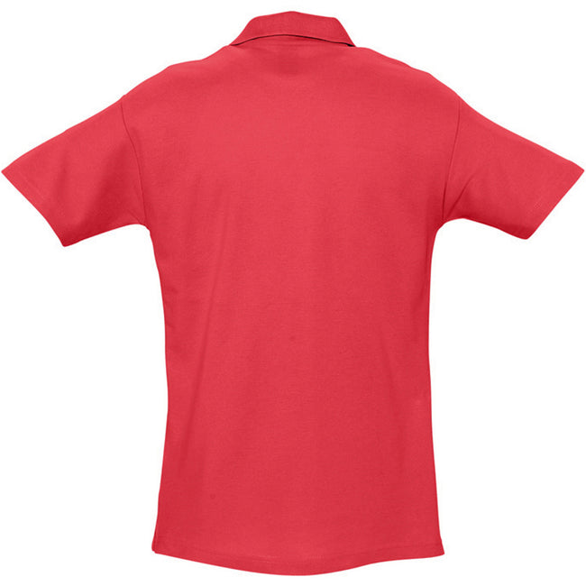 Rot - Back - SOLS Herren Spring II Polo-Shirt, Kurzarm