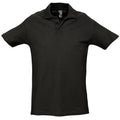 Schwarz - Front - SOLS Herren Spring II Polo-Shirt, Kurzarm