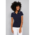 Marineblau-Weiß - Back - SOLS Practice Damen Polo-Shirt, Kurzarm, Akzente in Kontrastfarben