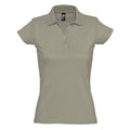Khaki - Front - SOLS Prescott Damen Jersey Polo-Shirt, Kurzarm
