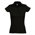 Schwarz - Front - SOLS Prescott Damen Jersey Polo-Shirt, Kurzarm