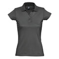 Dunkelgrau - Front - SOLS Prescott Damen Jersey Polo-Shirt, Kurzarm