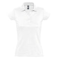 Weiß - Front - SOLS Prescott Damen Jersey Polo-Shirt, Kurzarm