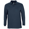 Marineblau - Front - SOLS Herren Winter II Pique Langarm-Shirt - Polo-Shirt, Langarm