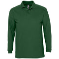 Golfgrün - Front - SOLS Herren Winter II Pique Langarm-Shirt - Polo-Shirt, Langarm