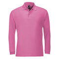Flash Pink - Front - SOLS Herren Winter II Pique Langarm-Shirt - Polo-Shirt, Langarm