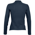 Marineblau - Back - SOLS Podium Damen Pique Polo-Shirt, Langarm