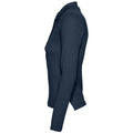 Marineblau - Side - SOLS Podium Damen Pique Polo-Shirt, Langarm