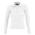Weiß - Front - SOLS Podium Damen Pique Polo-Shirt, Langarm