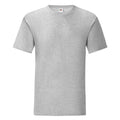 Grau meliert - Front - Fruit Of The Loom Herren T-Shirt Iconic