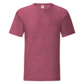 Burgunderrot meliert - Front - Fruit Of The Loom Herren T-Shirt Iconic