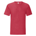 Rot meliert - Front - Fruit Of The Loom Herren T-Shirt Iconic