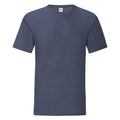 Navy meliert - Front - Fruit Of The Loom Herren T-Shirt Iconic
