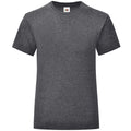 Dunkelgrau meliert - Front - Fruit Of The Loom Mädchen Iconic T-Shirt
