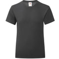Schwarz - Front - Fruit Of The Loom Mädchen Iconic T-Shirt
