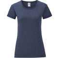 Navy meliert - Front - Fruit Of The Loom Mädchen Iconic T-Shirt