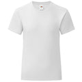 Weiß - Front - Fruit Of The Loom Mädchen Iconic T-Shirt