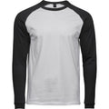 Weiß-Schwarz - Front - Tee Jays Herren Baseball-T-Shirt, langärmlig